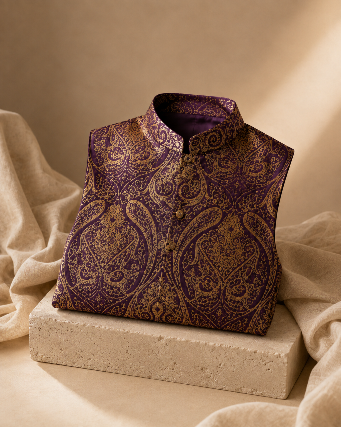 Purple Brocade Vest