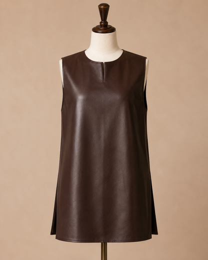 Leather One shoulder vest