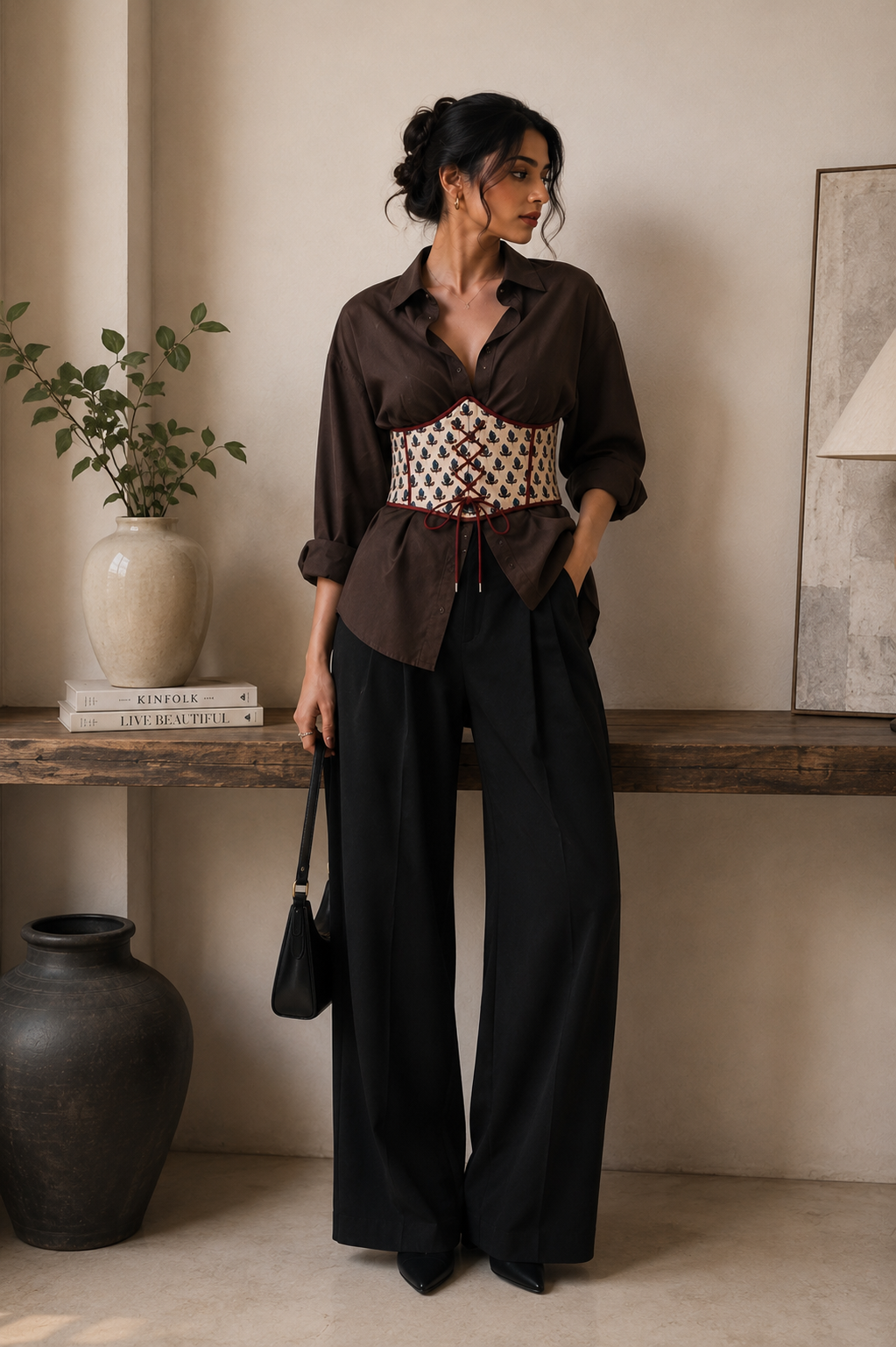 Ajrakh Print Corset Belt