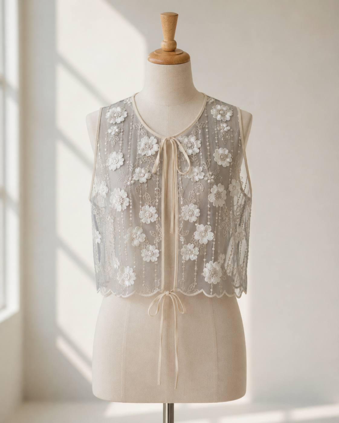 Ivory Embroidered Vest