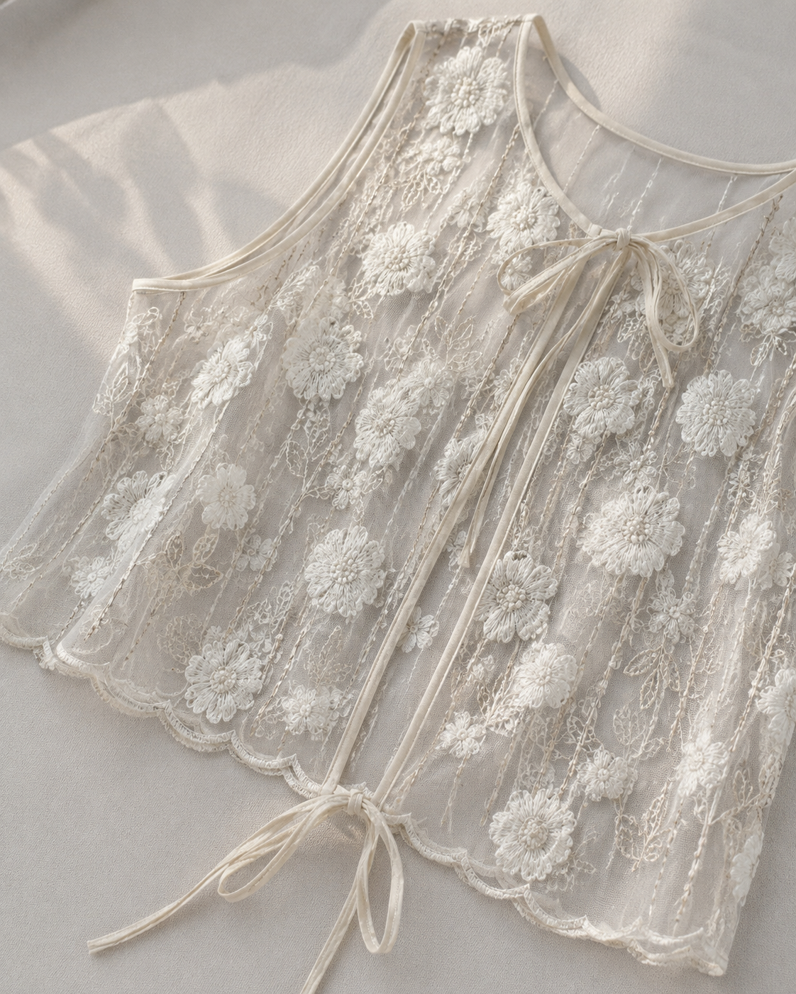 Ivory Embroidered Vest