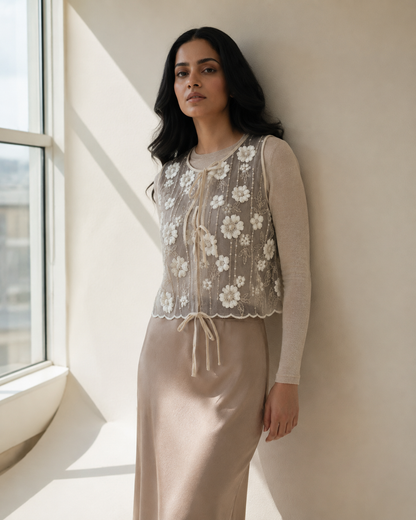 Ivory Embroidered Vest