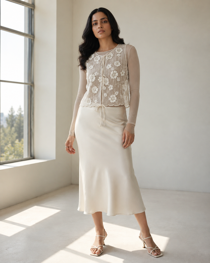 Ivory Embroidered Vest