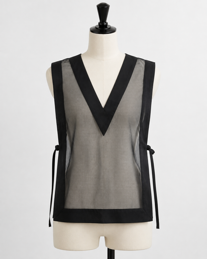 Black Organza Vest