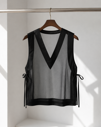 Black Organza Vest