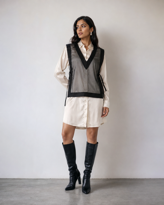 Black Organza Vest