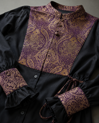 Purple Brocade Vest & Cuff Set