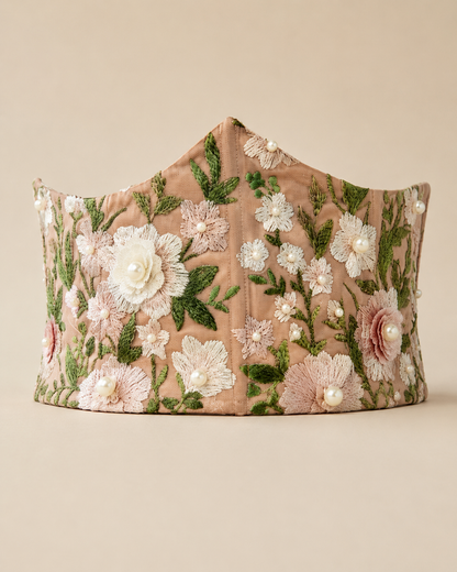 Peach Floral Corset Belt