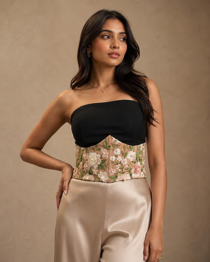 Peach Floral Corset Belt