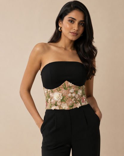 Peach Floral Corset Belt