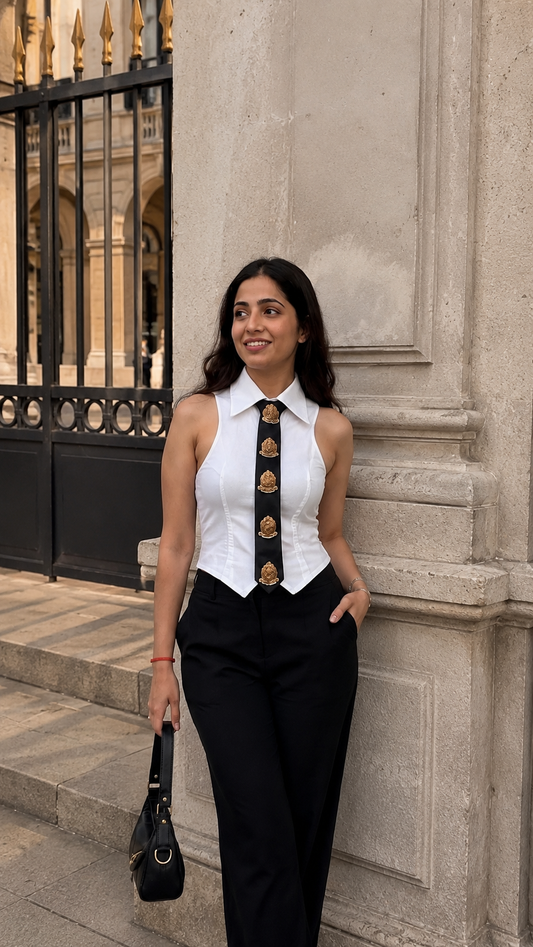 Black Embellished Tie
