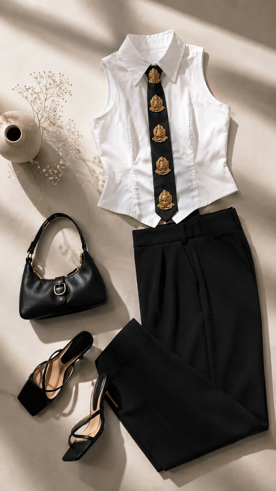 Black Embellished Tie