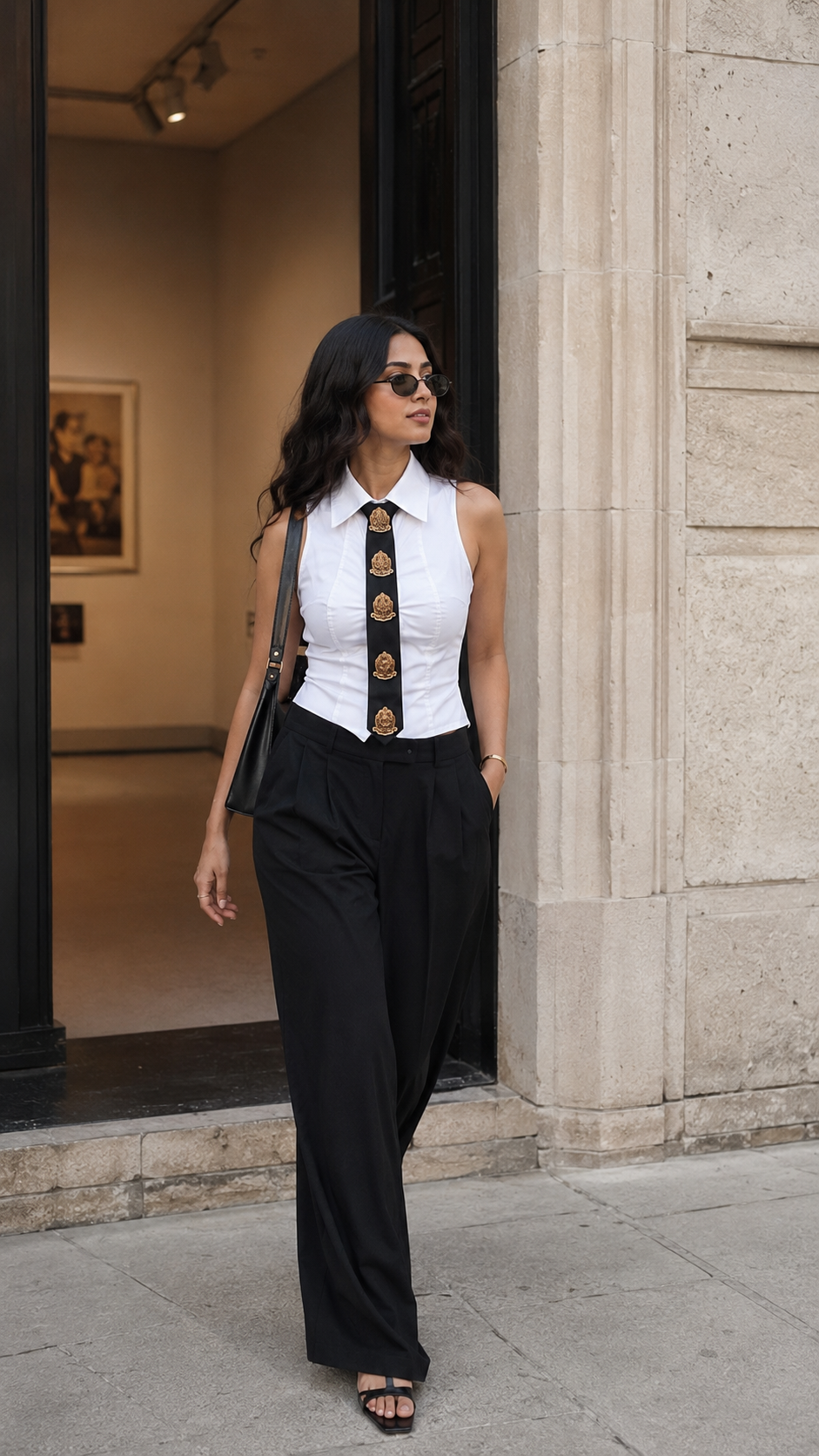 Black Embellished Tie