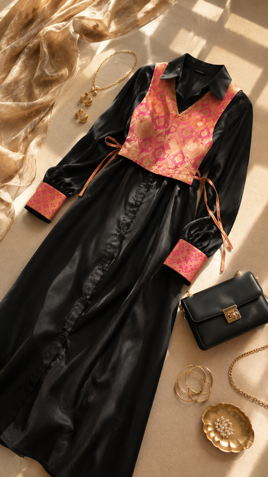 Pink Brocade Vest