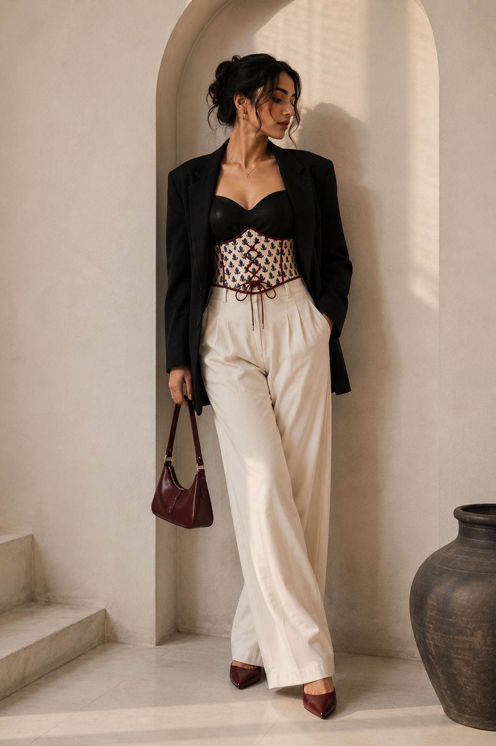 Ajrakh Print Corset Belt