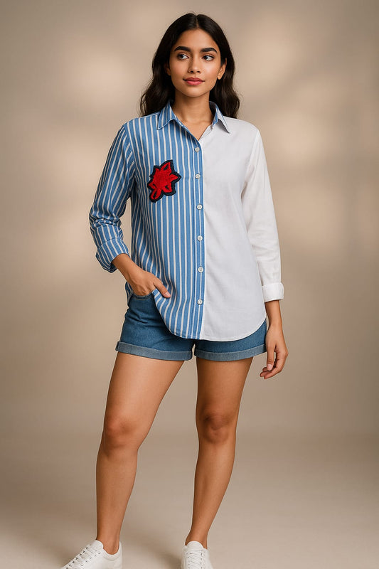 Half Striped & Half White