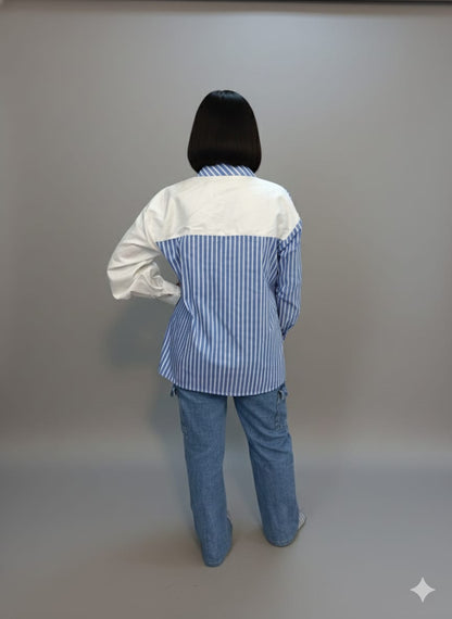 Half Striped & Half White