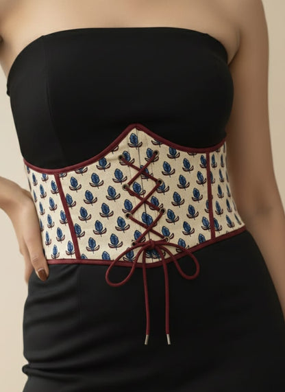 Ajrakh Print Corset Belt