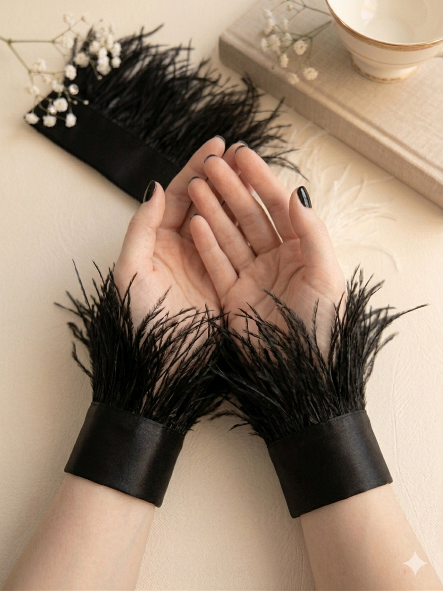 Ostrich Feather Cuffs