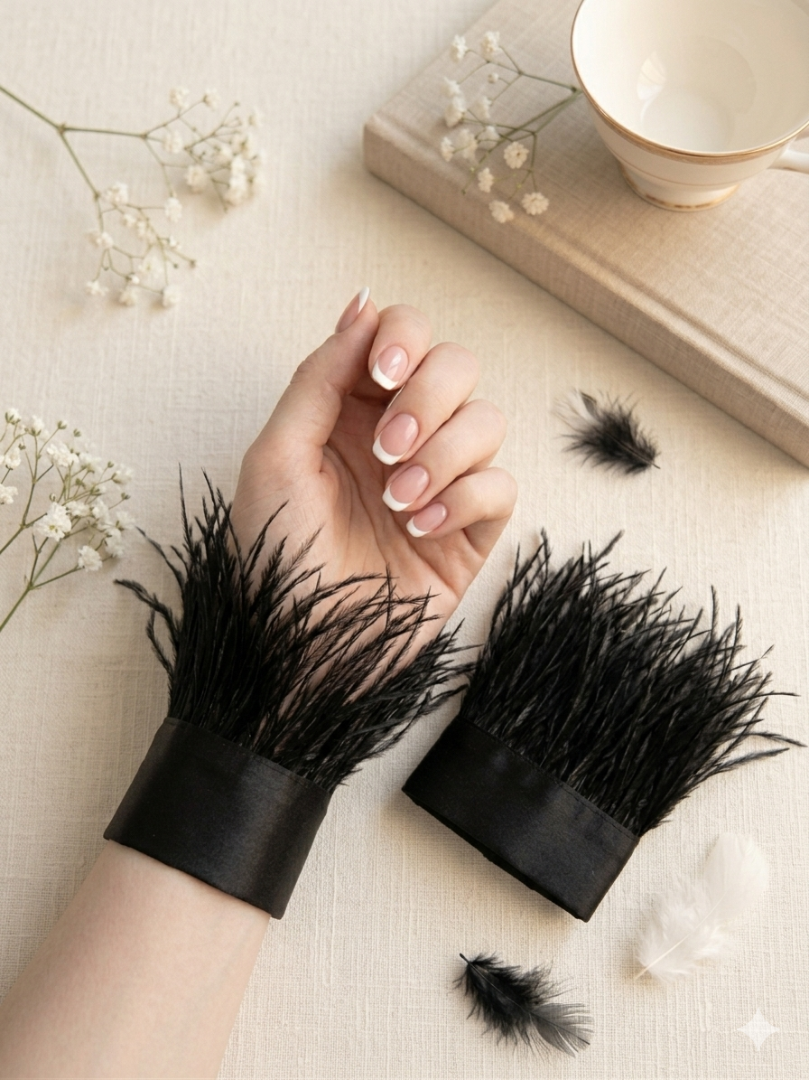 Ostrich Feather Cuffs
