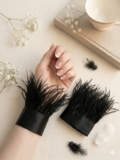 Ostrich Feather Cuffs