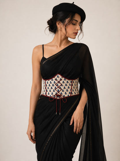 Ajrakh Print Corset Belt