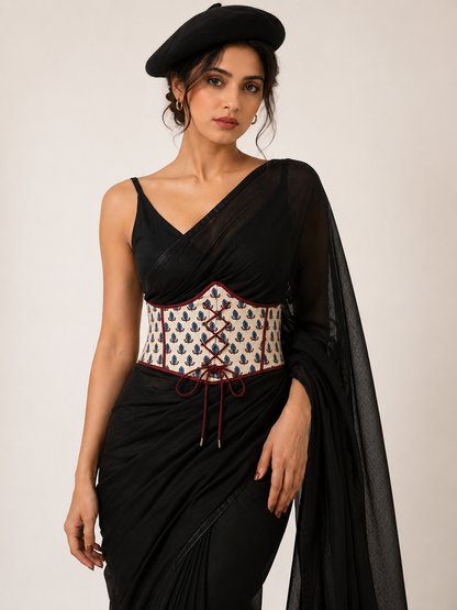 Ajrakh Print Corset Belt