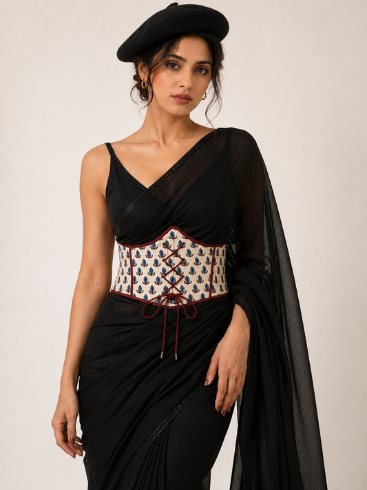 Ajrakh Print Corset Belt