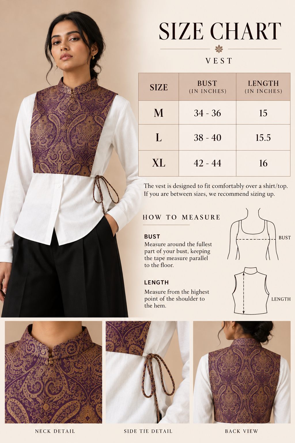 Purple Brocade Vest