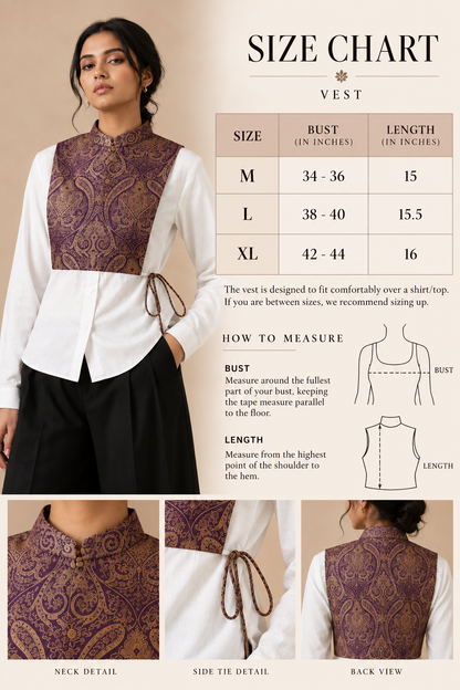 Purple Brocade Vest